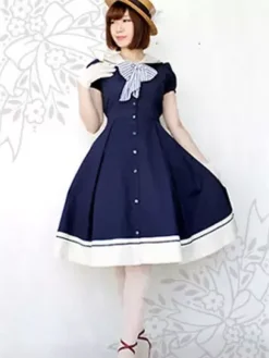 Robe lolita attirante en 100% coton bicolore Déguisements Halloween