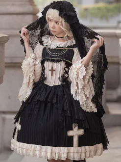 Robe Lolita Classique Mousseline Sans Manches Robes Lolita Abricot