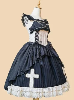 Robe Lolita Classique Mousseline Sans Manches Robes Lolita Abricot