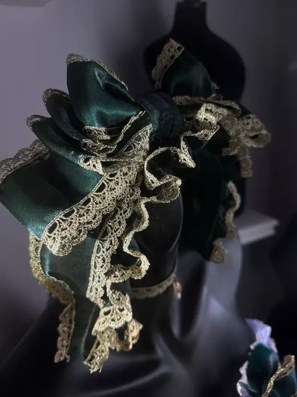 Robe Lolita classique sans bretelles avec n艙ud en dentelle robe Lolita de style victorien verte