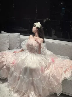 Robe Lolita douce à manches courtes pull de mariée robe Hime Lolita de mariage