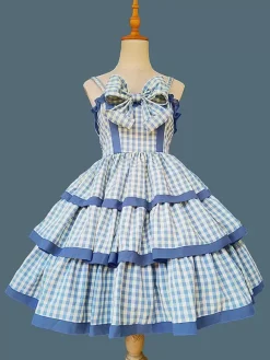 Robe Lolita douce en polyester sans manches avec n艙uds Robe Lolita de conte de fées