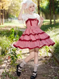 Robe Lolita douce en polyester sans manches avec n艙uds Robe Lolita de conte de fées