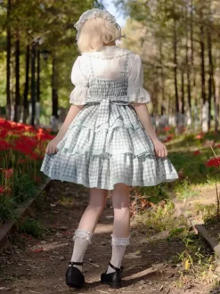 Robe Lolita douce en polyester sans manches avec n艙uds Robe Lolita de conte de fées