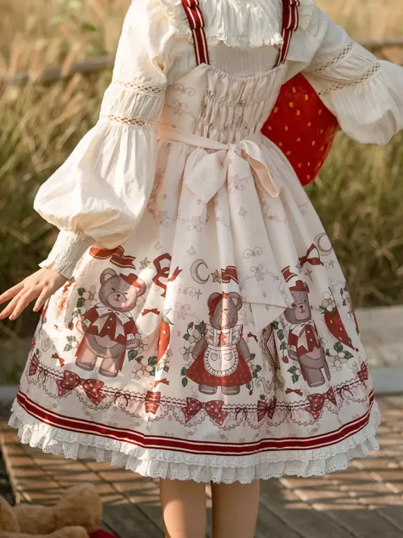 Robe Lolita Douce Robe Lolita de Noël Sans Manches en Polyester