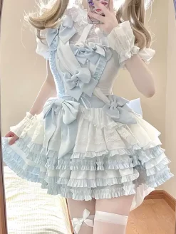 Robe Lolita douce Robe Lolita sans manches en polyester