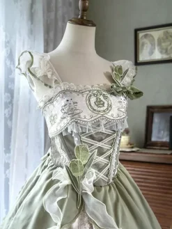Robe Lolita douce sans manches jupe pull perles costume de fête classique de conte de fées tissu satiné mode Kawaii