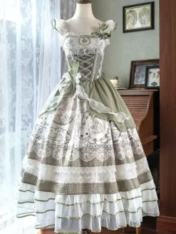 Robe Lolita douce sans manches jupe pull perles costume de fête classique de conte de fées tissu satiné mode Kawaii