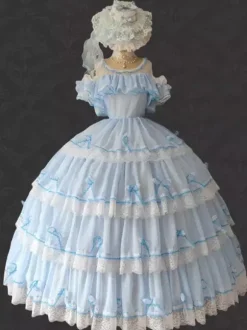 Robe Lolita Hime en polyester sans manches robe de soirée romantique et douce style Rocco