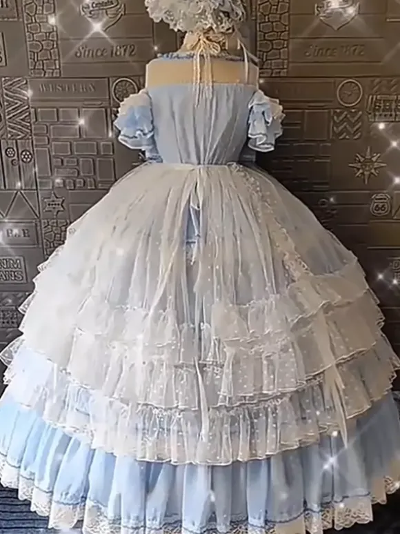 Robe Lolita Hime en polyester sans manches robe de soirée romantique et douce style Rocco