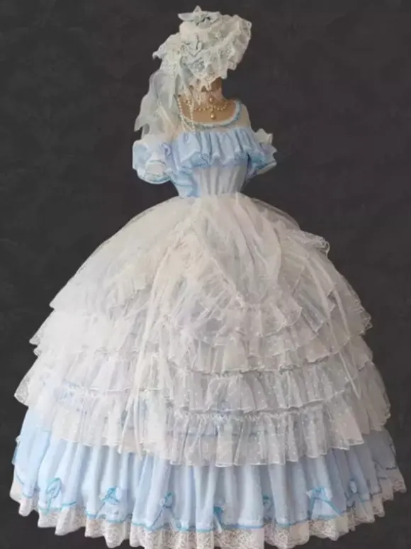 Robe Lolita Hime en polyester sans manches robe de soirée romantique et douce style Rocco