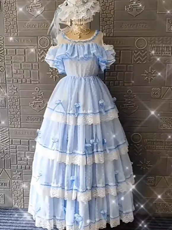 Robe Lolita Hime en polyester sans manches robe de soirée romantique et douce style Rocco