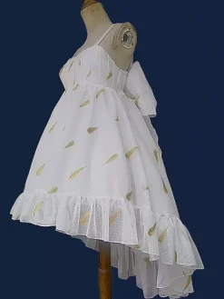 Robe Lolita noire en polyester sans manches à volants JSK