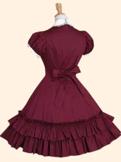 Robe lolita séduisante en popeline douse col montant Déguisements Halloween