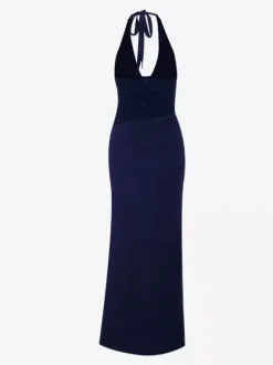 Robe longue dos nu à sequins bordeaux pour femme - Élégante robe sirène moulante froncée - Tenue de bal 2026
