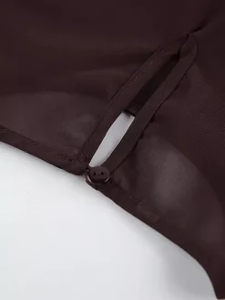 Robe longue en maille transparente à manches longues et fente latérale style cache-maillot pour femme 2026