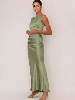 Robe longue fendue rose pâle dos nu robe de soirée pour femme 2026