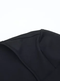 Robe longue maxi à volants et col en V pour femme - Robe moulante noire élégante dos nu découpée - Robe de soirée printemps 2026