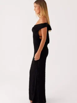 Robe longue moulante à épaules dénudées pour femme - Robe sirène texturée dos nu - Idéale pour une soirée d'été ou un mariage (collection 2026)