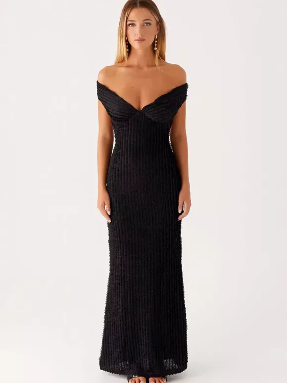 Robe longue moulante à épaules dénudées pour femme - Robe sirène texturée dos nu - Idéale pour une soirée d'été ou un mariage (collection 2026)