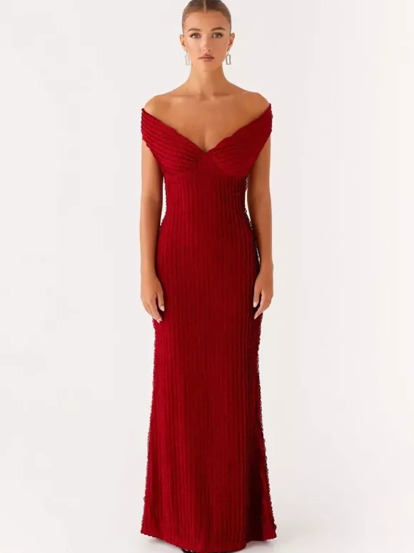 Robe longue moulante à épaules dénudées pour femme - Robe sirène texturée dos nu - Idéale pour une soirée d'été ou un mariage (collection 2026)