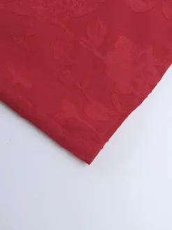Robe longue rouge à imprimé floral jacquard pour femme - Robe nuisette romantique et ajustée - Tenues d'été pour un rendez-vous galant 2026