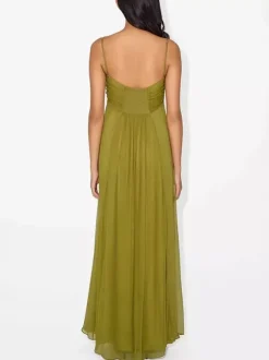 Robe longue sexy à découpes pour femme - Robe d'été bohème fluide à bretelles spaghetti et buste froncé - Idéale pour les vacances d'été à la plage 2026