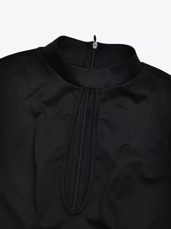 Robe longue sirène élégante à col montant et découpe en forme de goutte pour femme 2026