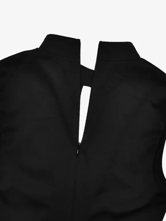 Robe longue sirène élégante à col montant et découpe en forme de goutte pour femme 2026