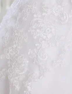 Robe mariée simple demi-manche broderie laçage sur dos longueur sur cheville Robe de mariée