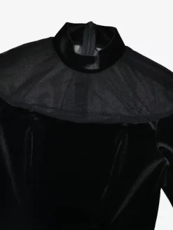 Robe maxi moulante à manches longues et col montant en patchwork de velours et de maille pour femme 2026