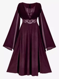 Robe médiévale pour femme robe de bal longue style rétro gothique costume de cosplay Renaissance