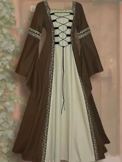 robe 18ème siècle à Jupe Échevelée Lacée 4 Couleurs Disponibles