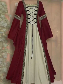 robe 18ème siècle à Jupe Échevelée Lacée 4 Couleurs Disponibles