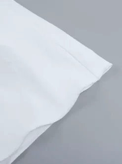 Robe midi Cottagecore pour femme - Robe d'été blanche élégante à nouer sur le devant - Tenue d'invitée pour un mariage champêtre d'été 2026