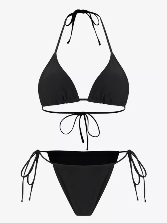 Robe midi de plage à manches longues en résille avec ensemble bikini dos nu assorti