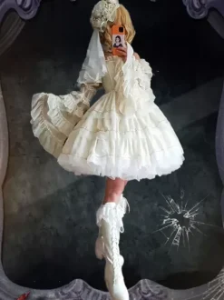 Robe Mignonne Lolita Robe De Mariée Lolita Sans Manches En Polyester