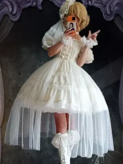 Robe Mignonne Lolita Robe De Mariée Lolita Sans Manches En Polyester