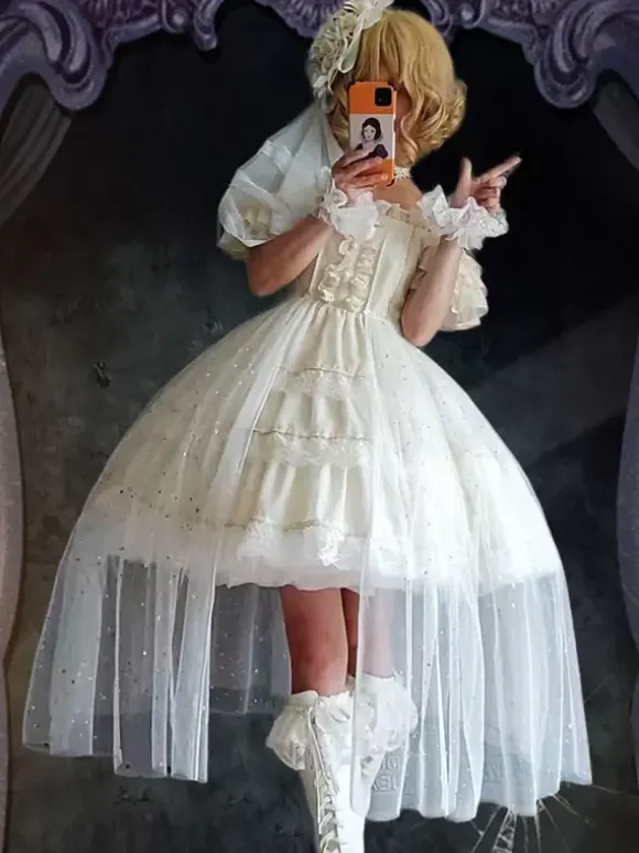 Robe Mignonne Lolita Robe De Mariée Lolita Sans Manches En Polyester