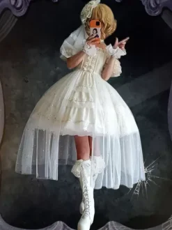 Robe Mignonne Lolita Robe De Mariée Lolita Sans Manches En Polyester
