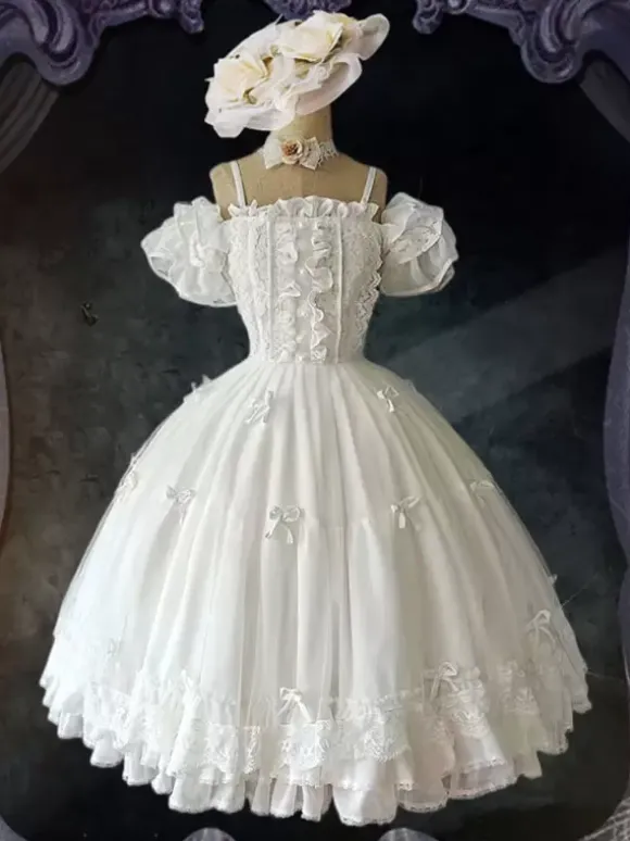 Robe Mignonne Lolita Robe De Mariée Lolita Sans Manches En Polyester