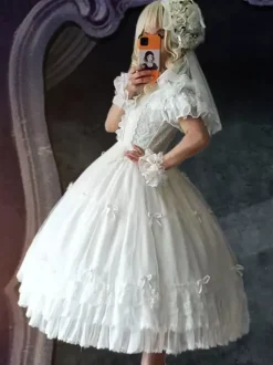 Robe Mignonne Lolita Robe De Mariée Lolita Sans Manches En Polyester