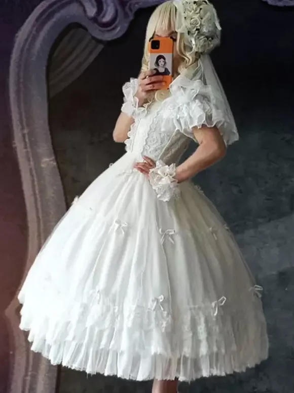 Robe Mignonne Lolita Robe De Mariée Lolita Sans Manches En Polyester