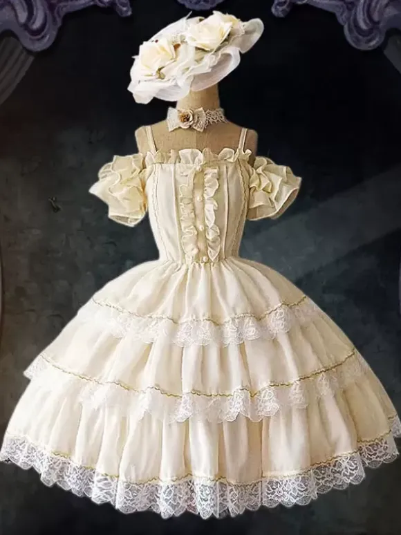 Robe Mignonne Lolita Robe De Mariée Lolita Sans Manches En Polyester