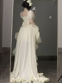 Robe Mignonne Lolita Robe À Manches Courtes En Polyester Robe de Mariée à Traine