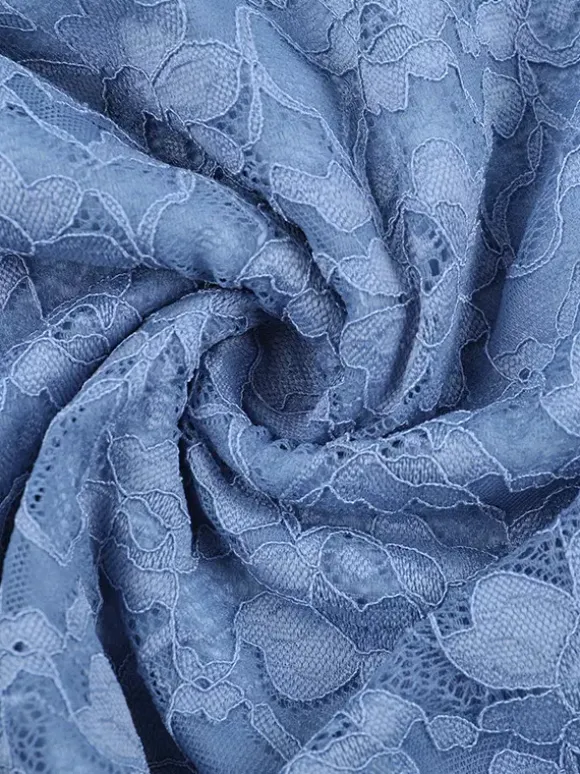 Robe mini en dentelle et fausse fourrure pour femme - Bleu poudré moulante froncée manches longues - Robe d'invitée pour mariage de printemps 2026