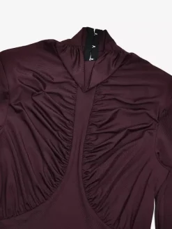 Robe mini moulante dos nu à col montant froncé style moderne collection femme 2026