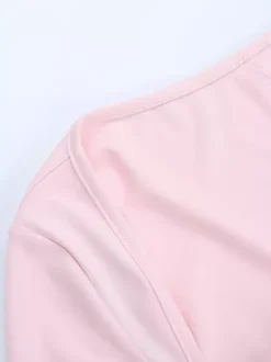 Robe moulante Coquette pour femme - Rose pastel manches longues buste froncé - Tenue idéale pour un brunch printanier ou une soirée en amoureux (collection 2026)