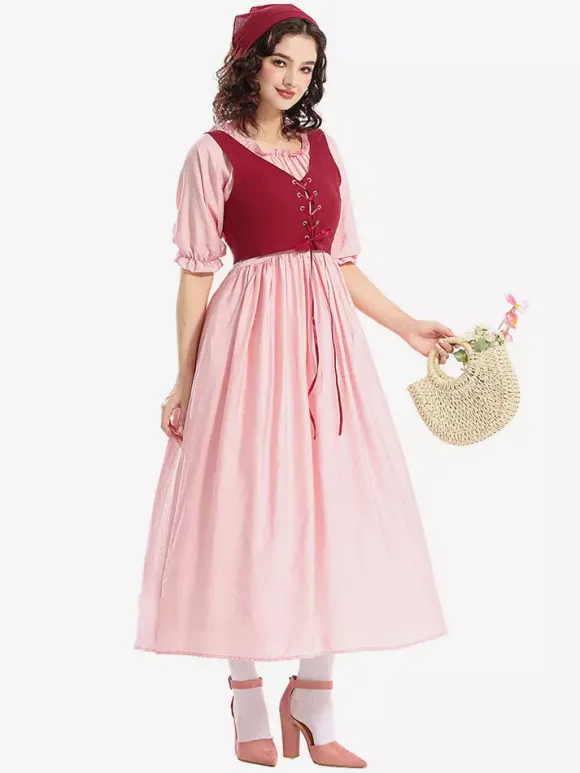 Robe Renaissance médiévale pour femme ensemble de costume bohème vintage irlandais