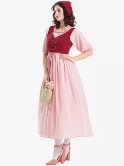 Robe Renaissance médiévale pour femme ensemble de costume bohème vintage irlandais